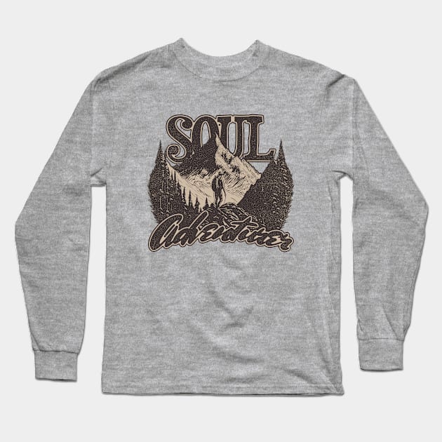 Vintage Retro Soul Adventurer Long Sleeve T-Shirt by metamorfatic